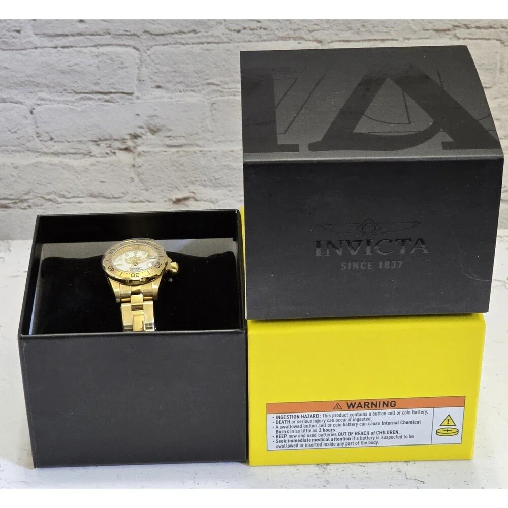 Invicta Gold Tone Women's Bracelet Watch with White Dial
